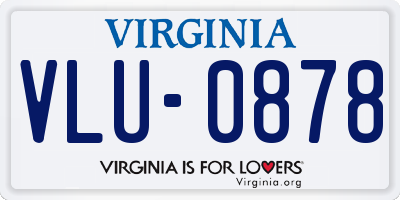 VA license plate VLU0878