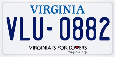 VA license plate VLU0882