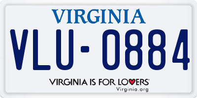 VA license plate VLU0884
