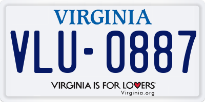 VA license plate VLU0887