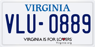 VA license plate VLU0889