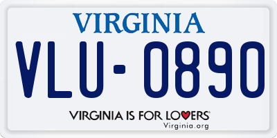 VA license plate VLU0890