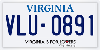 VA license plate VLU0891