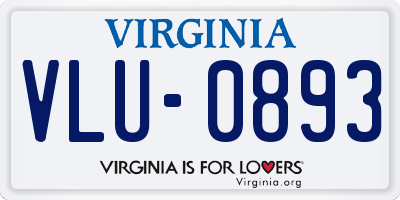 VA license plate VLU0893