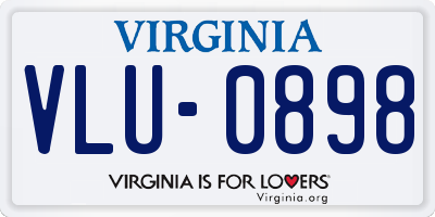 VA license plate VLU0898