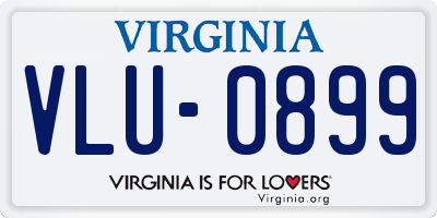 VA license plate VLU0899