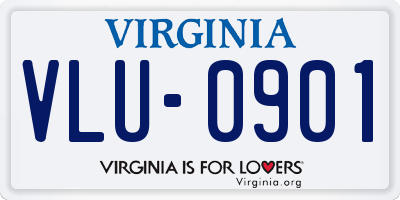 VA license plate VLU0901