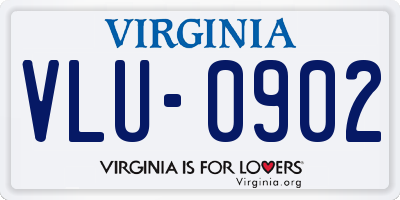 VA license plate VLU0902