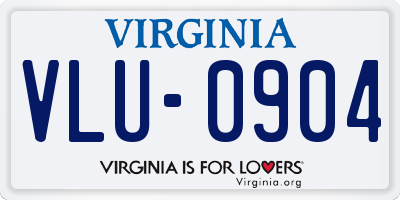 VA license plate VLU0904