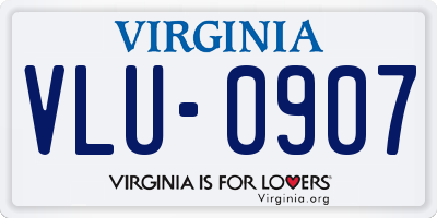 VA license plate VLU0907