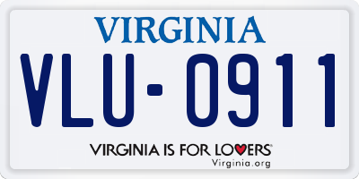 VA license plate VLU0911