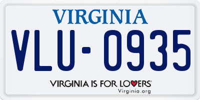 VA license plate VLU0935