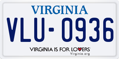 VA license plate VLU0936