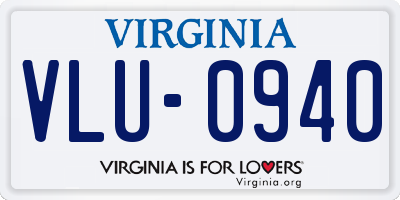 VA license plate VLU0940
