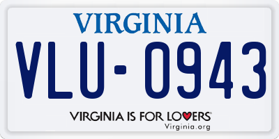 VA license plate VLU0943