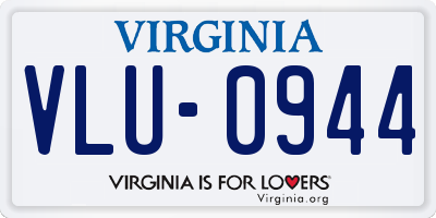 VA license plate VLU0944