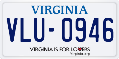 VA license plate VLU0946
