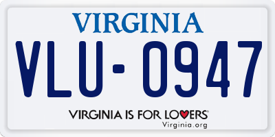 VA license plate VLU0947