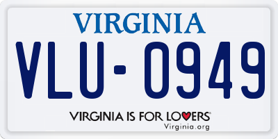 VA license plate VLU0949
