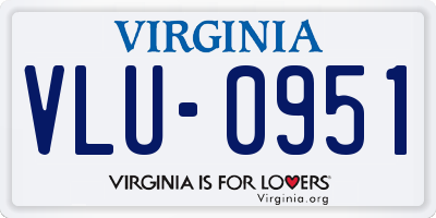 VA license plate VLU0951