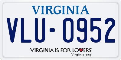 VA license plate VLU0952