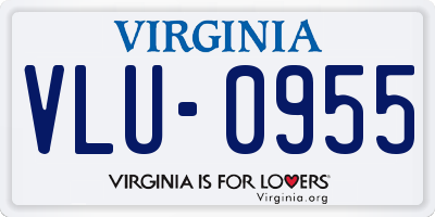 VA license plate VLU0955