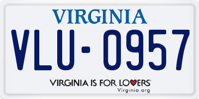 VA license plate VLU0957