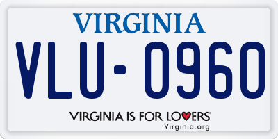 VA license plate VLU0960