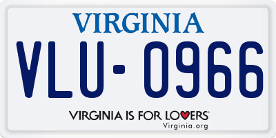 VA license plate VLU0966