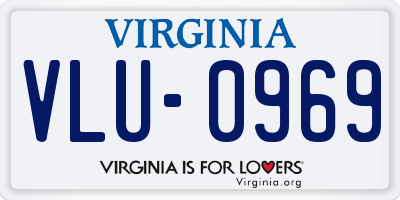 VA license plate VLU0969