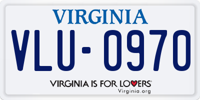 VA license plate VLU0970