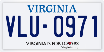 VA license plate VLU0971