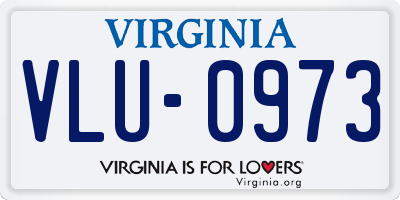 VA license plate VLU0973