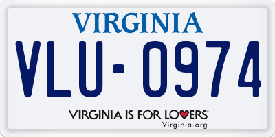 VA license plate VLU0974