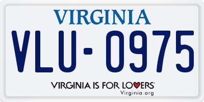 VA license plate VLU0975
