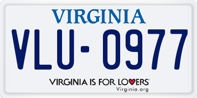 VA license plate VLU0977