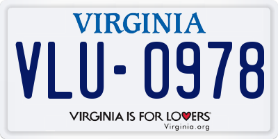 VA license plate VLU0978