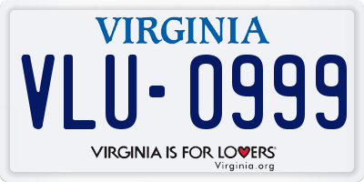 VA license plate VLU0999