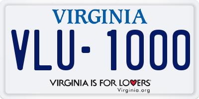 VA license plate VLU1000