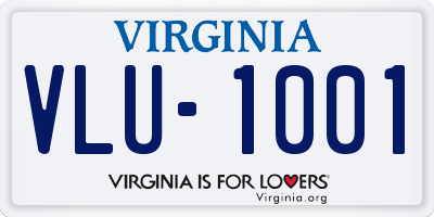 VA license plate VLU1001