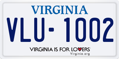 VA license plate VLU1002