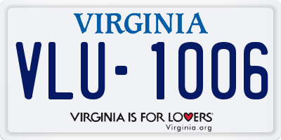 VA license plate VLU1006