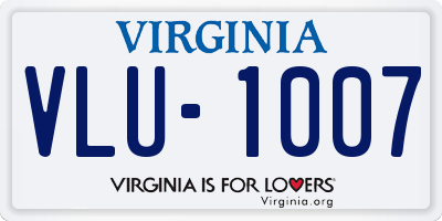 VA license plate VLU1007