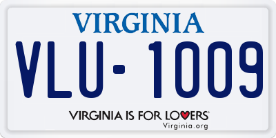 VA license plate VLU1009