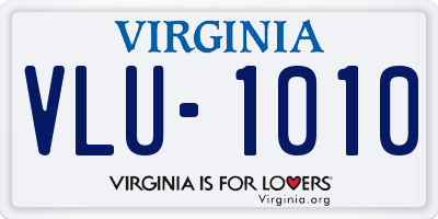 VA license plate VLU1010