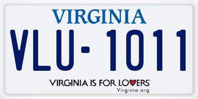 VA license plate VLU1011