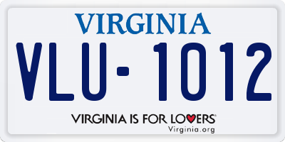 VA license plate VLU1012