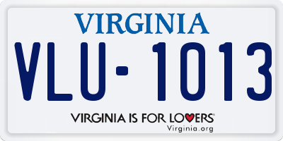 VA license plate VLU1013