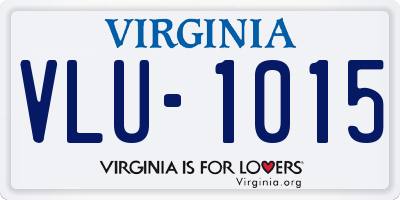 VA license plate VLU1015