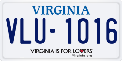 VA license plate VLU1016